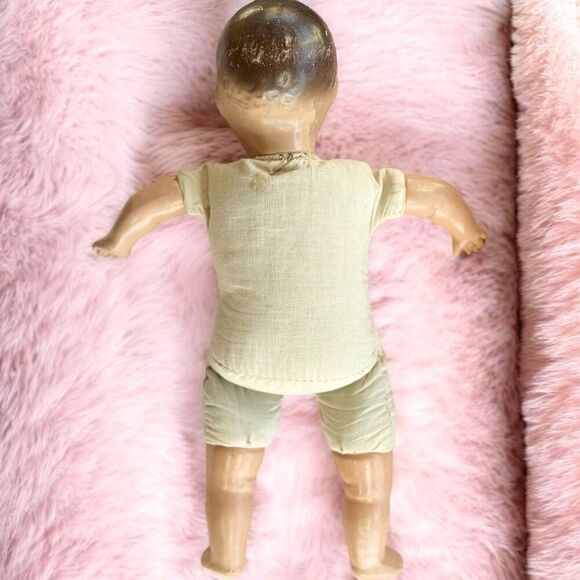 Antique Pre 1940 China Porcelain Baby Doll with Blinking Eyes - Picture 3 of 6